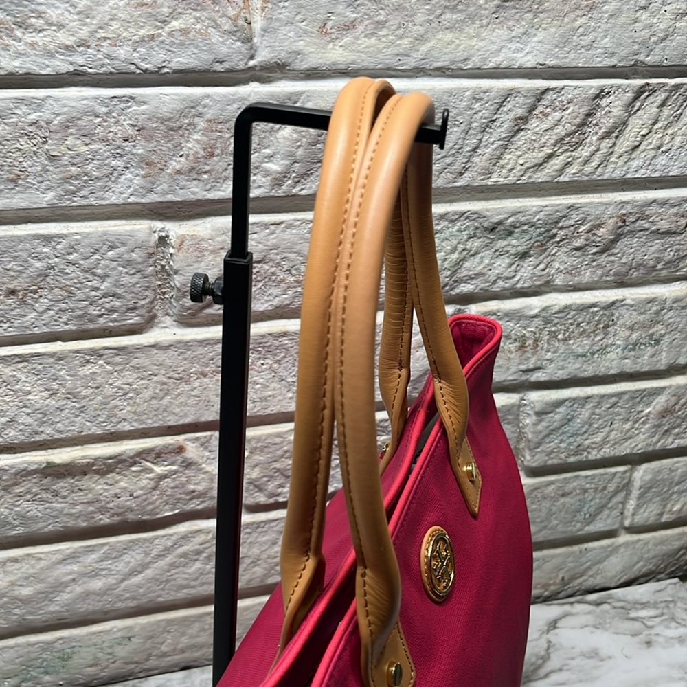 TORY BURCH LEATHER AND CANVAS TOTE BAG IN EUC - Picture 6 of 15